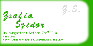 zsofia szidor business card